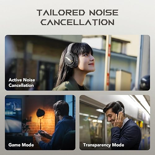 Miniatura 6 de Black Shark JoyBuds Max Auriculares con cancelación activa de ruido, auriculares inalámbricos sobre la oreja de 50 horas de reproducción con