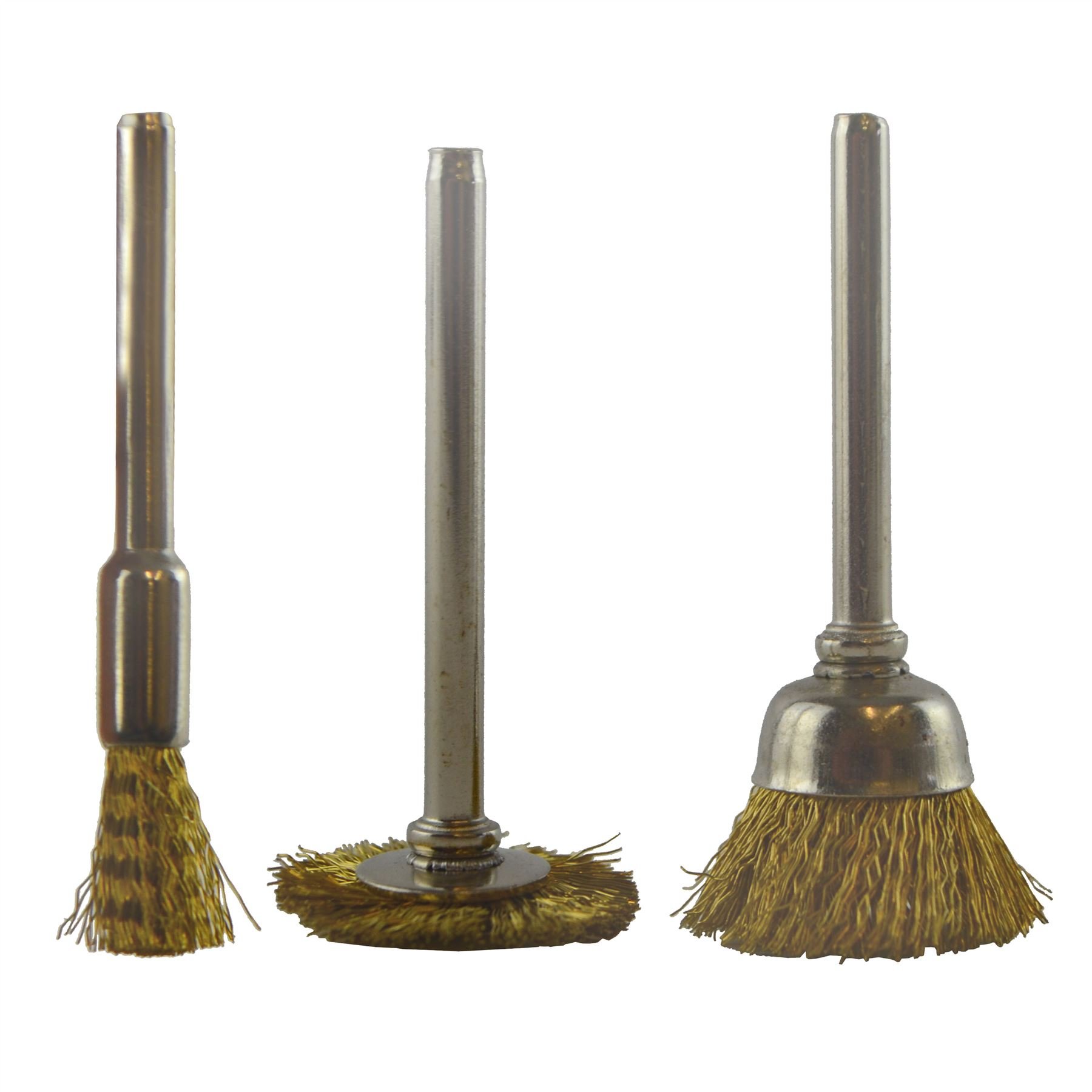 Ab Tools 3Pc Mini Rotary Brass Brush Metal Cleaning Polishing Set Suitable For Dremel Size 5