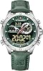 NAVIFORCE Men's Military Digital Watches Japanese Quartz Movement Analog Quartz Waterproof Watch Sport Multifunctional Leather Wristwatch
