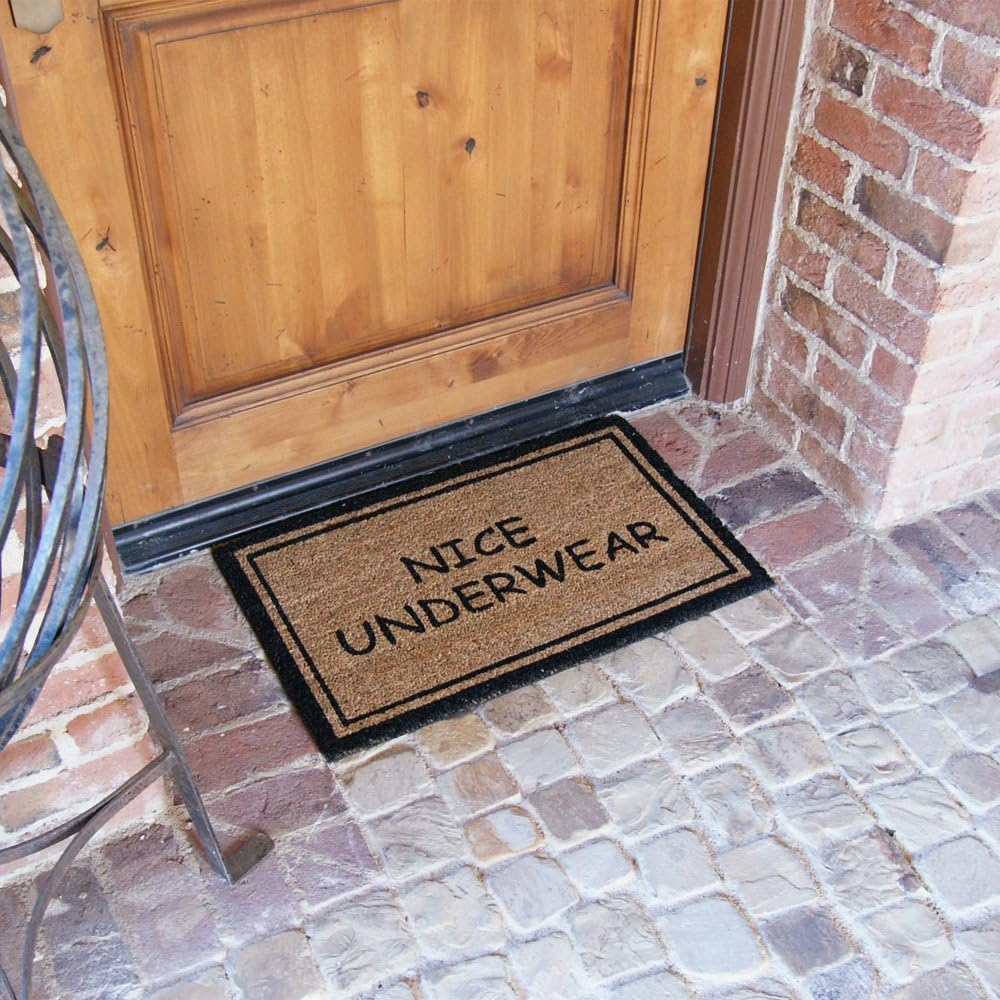 Rubber-Cal "Nice Underwear Funny Doormat Coco Fiber Mat, 18 x 30-Inch