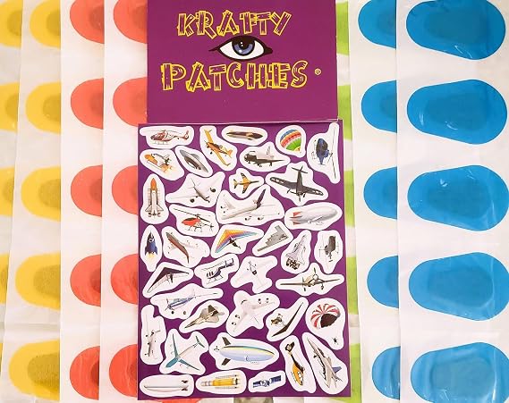 Eye Patches for Kids. Regular Size Unisex for Girls & Boys 70 Latex Free Eye Patches & Fun Stickers