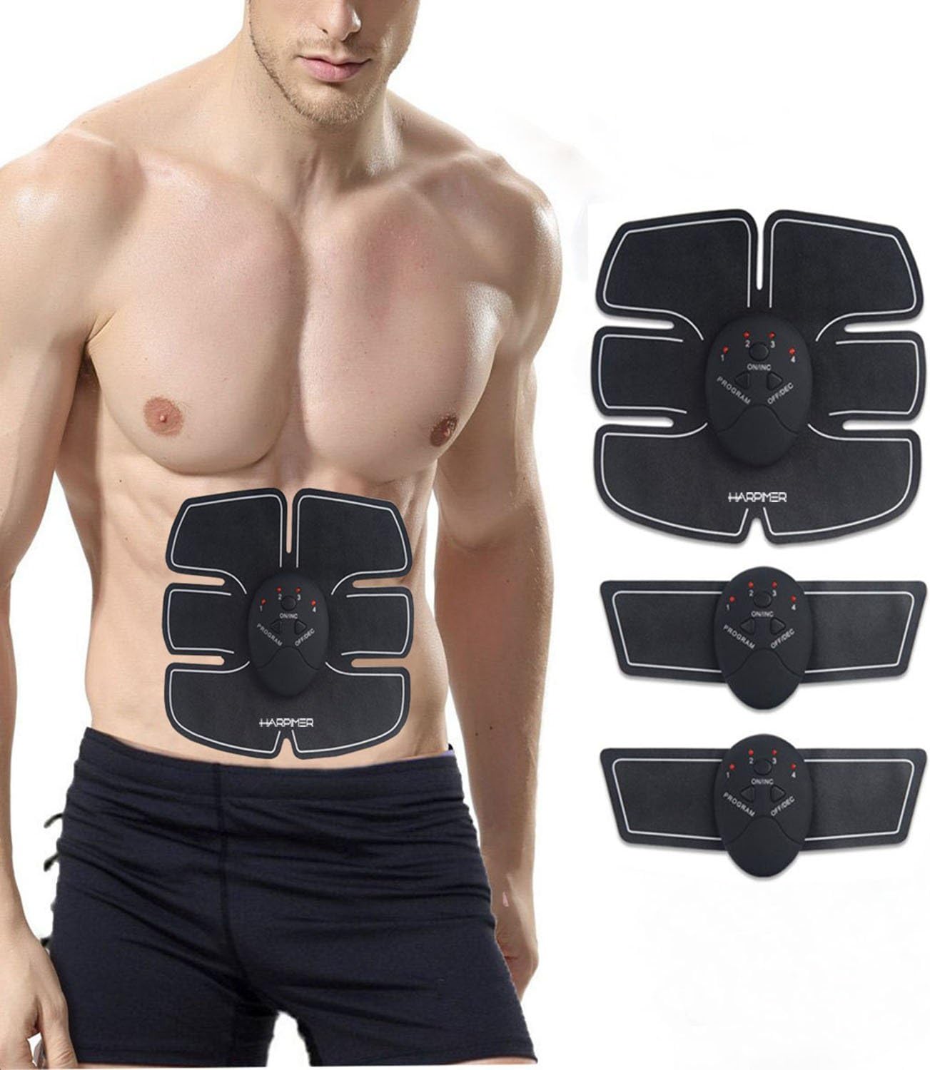 Novatech Abs Trainer EMS Abs Trainer Muscle Toner Belt EMS Training the Body Ultimate Abs Stimulator For Abdomen/Arm/Leg ; Workout Portable Home/Office Workout Equipment Support Men&Women