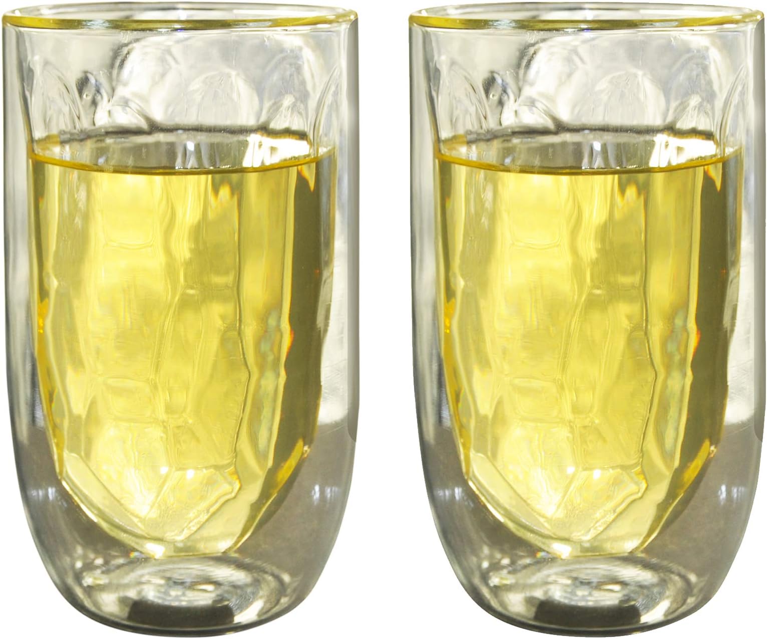 QDO Elements Double Walled Tumbler (Metal), Double Wall Glass, Set of 2, Keeps Drinks Cold & Hot, 350mL, 11.8oz