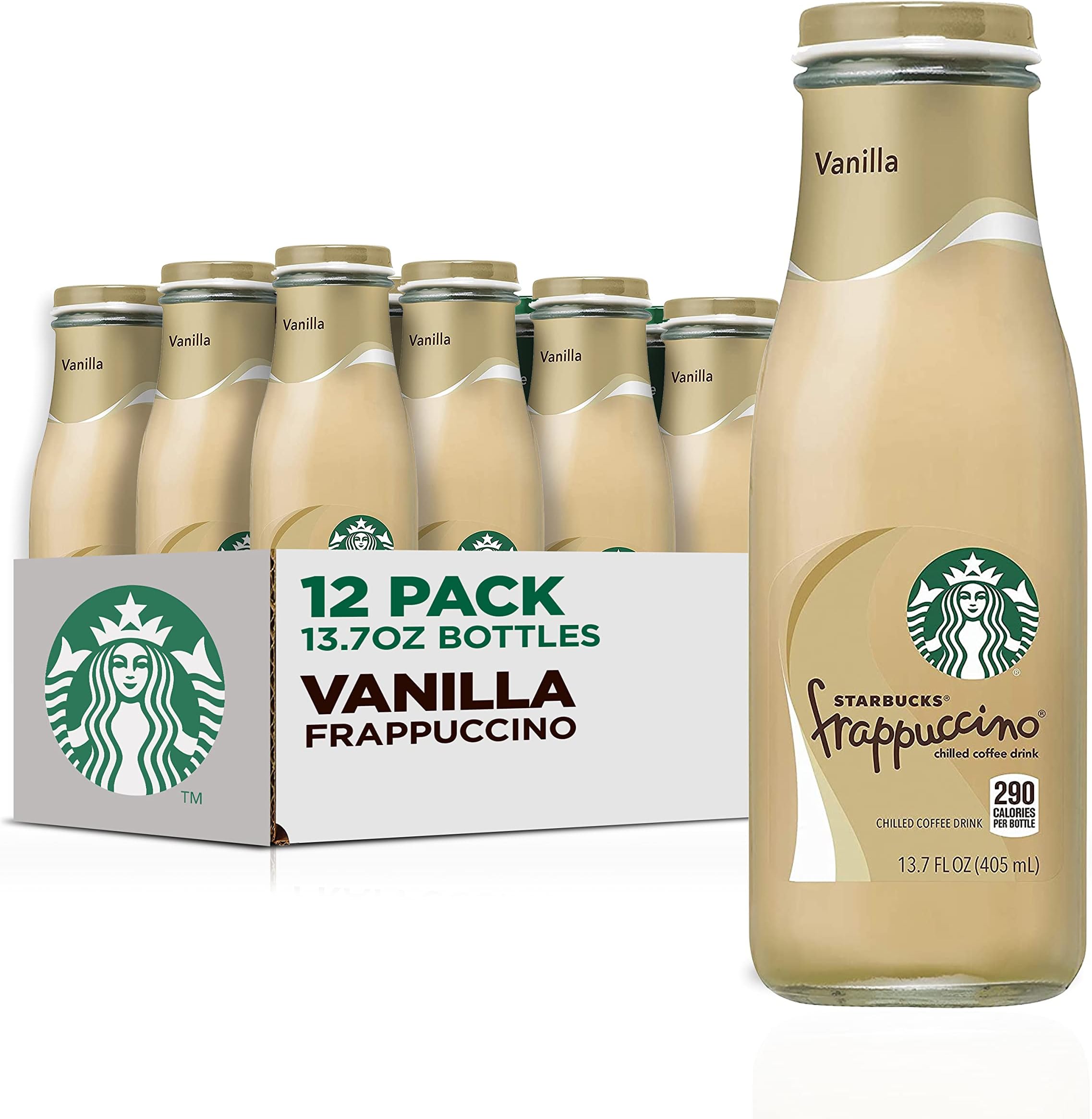 Starbucks Frappuccino Coffee Drink, Vanilla, 13.7 Fl Oz (Pack of 12)
