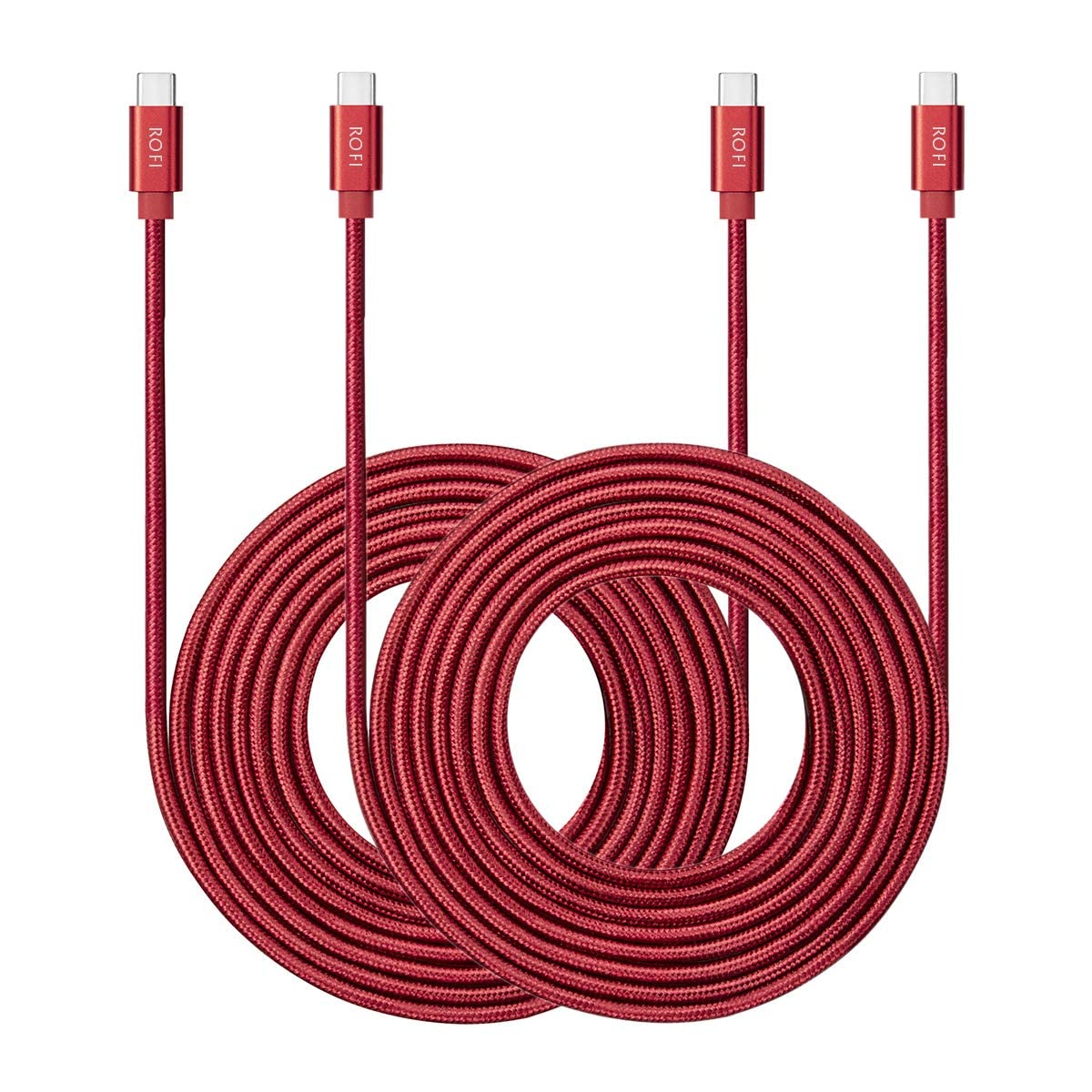 RoFIUSB C to USB C Cable, [2Pack 4FT] 60W Power Delivery Fast Charge Type C Cord Compatible with MacBook Pro/iPad Pro/Galaxy S20/Microsoft Surface/Google Pixel and Other USB C Device (4 Feet, Red)
