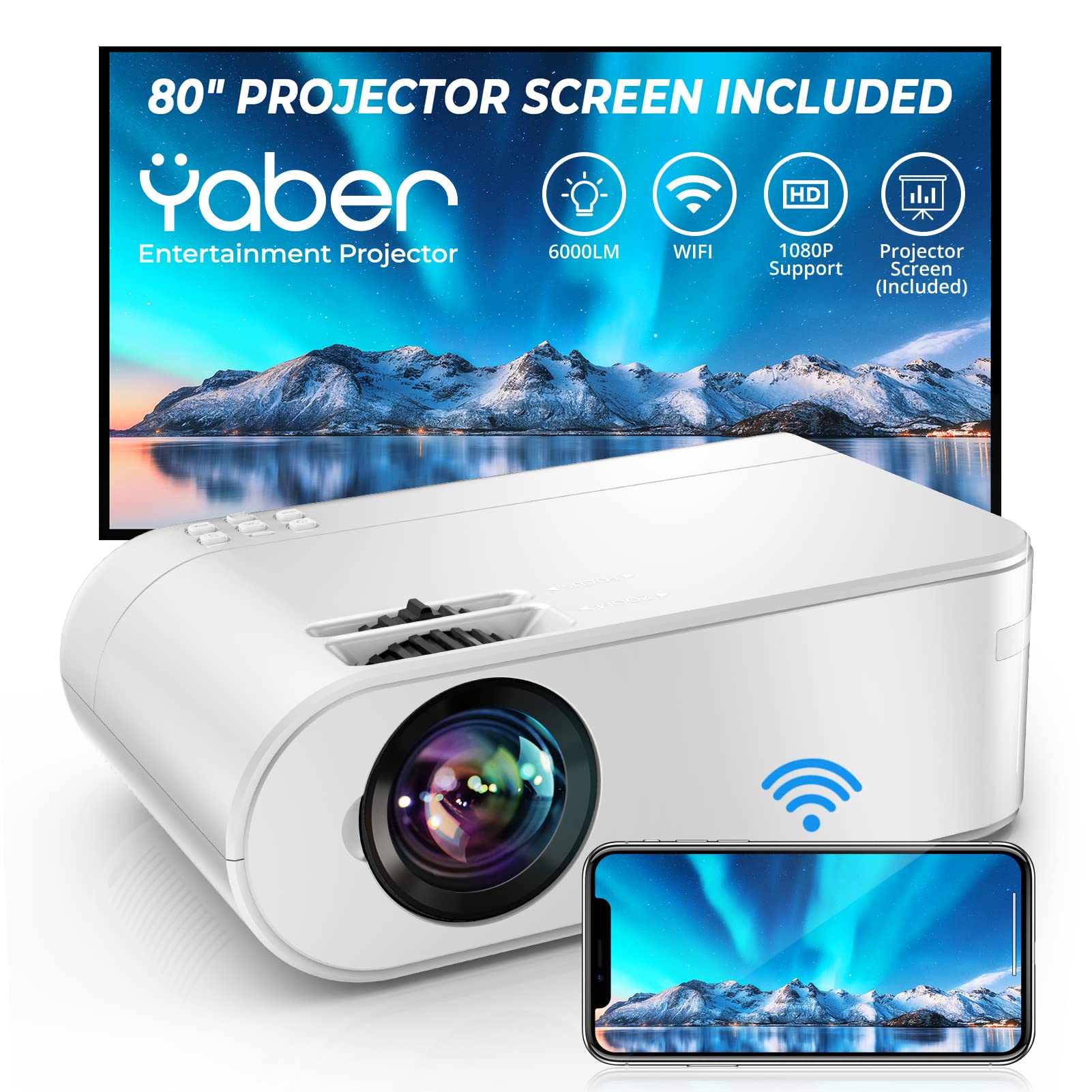 YABER WiFi Projector Mini Portable 