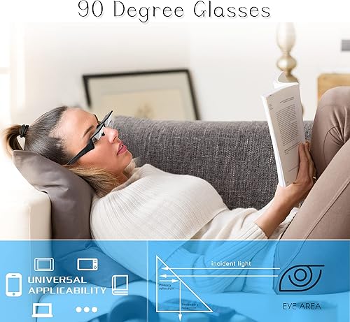 Miniatura 3 de Gafas Horizontales Perezosas de 90 Grados para Leer o Ver TV Acostado, Relajar el Cuello al Tejer, Gafas de Prisma para Mirar Hacia Arriba Jugando