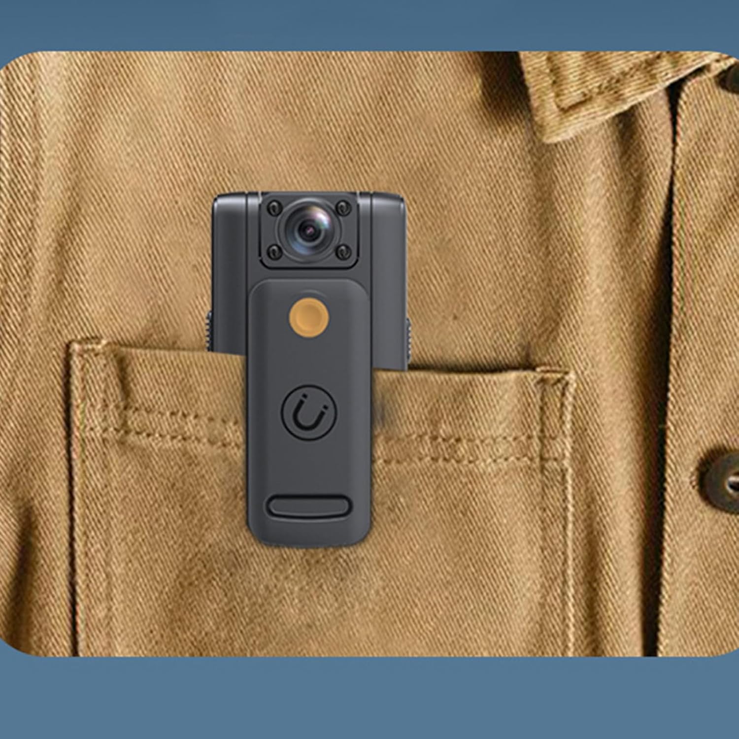 Mini Body Camera Magnetic Back Clip Design 1080P Recorder Adjustable Lens for Delivery Personnel & Private Investigator Magnetic Absorption Design