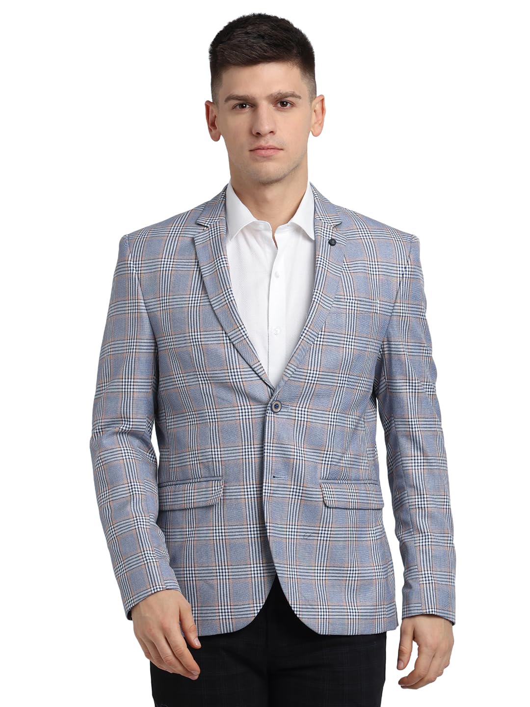 turtle Men’s Polyviscose Checkered Casual Blazer | Tailored Fit | Structured Blazer for Smart Casual-picture-40