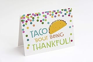 Taco Bout Being Thankful Thank You Cards Tacos Baby Shower Birthday Party Sprinkle Celebration Cookout Housewarming Graduation Food Greeting Cards Polka Dots Bright (24 count)