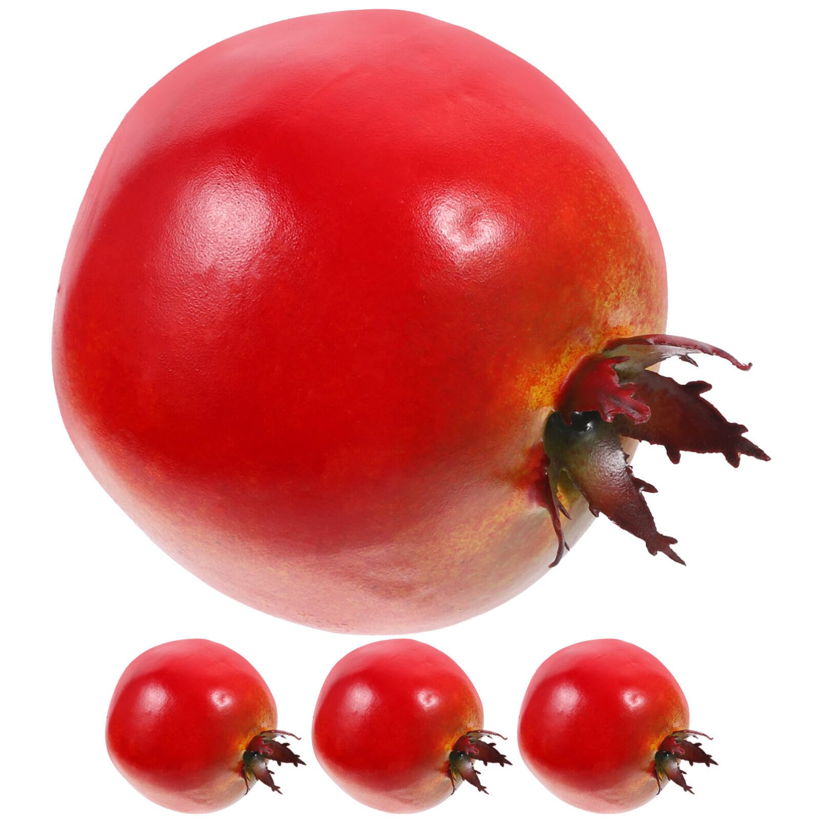 Abaodam 4pcs Artificial Pomegranate Decoration Fake Fruit Model Realistic Foam Fruits Simulation Lifelike Fruit Ornament Photography Props for Kitchen Decor Harvest Party