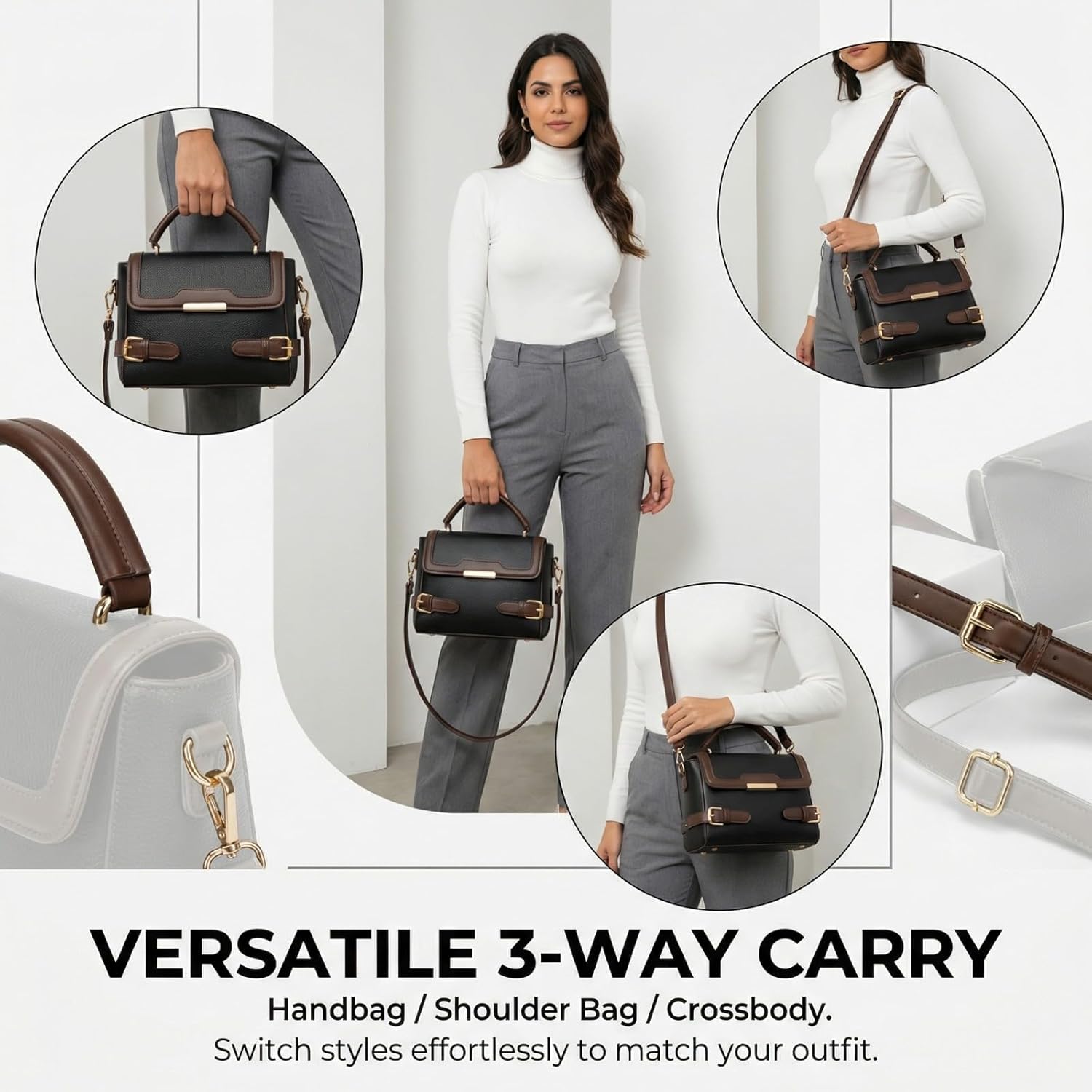 Collection Satchel for Women - Ladies Shoulder Bag With Top Handle, Crossbody Handbag Purse with Adjustable - Image 7