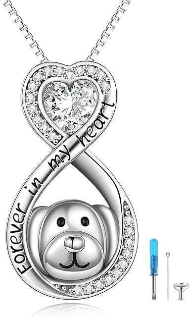 VENACOLY Urn Necklace for Ashes Sterling Silver Angel Wings/Infinity/Tree of Life/Wolf/Crystal/Bar/Turtle/Compass/Heart Pendant Locket Cremation Keepsake Jewellery Memorial Gifts for Women