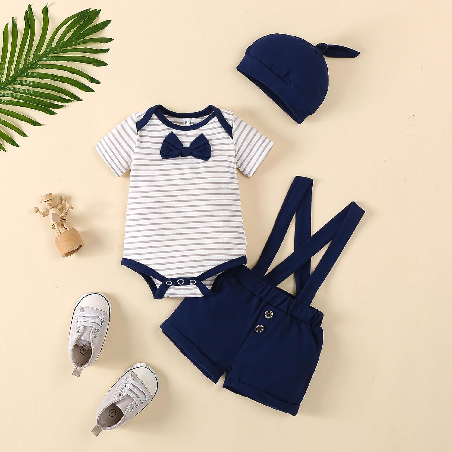 VINUOKER Baby Boy Outfits Baby Boy Summer Clothes Infant Boy Suspender Outfit Sets - Image 2