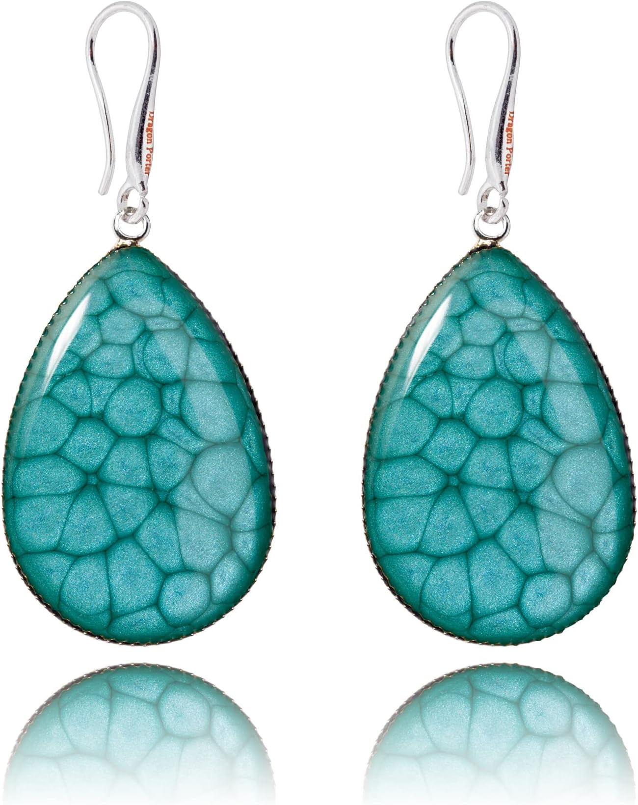 Elegant Long Teardrop Dangle Earrings; Mother's Day Original Jewellery Gifts for Women (Light Blue Silver)