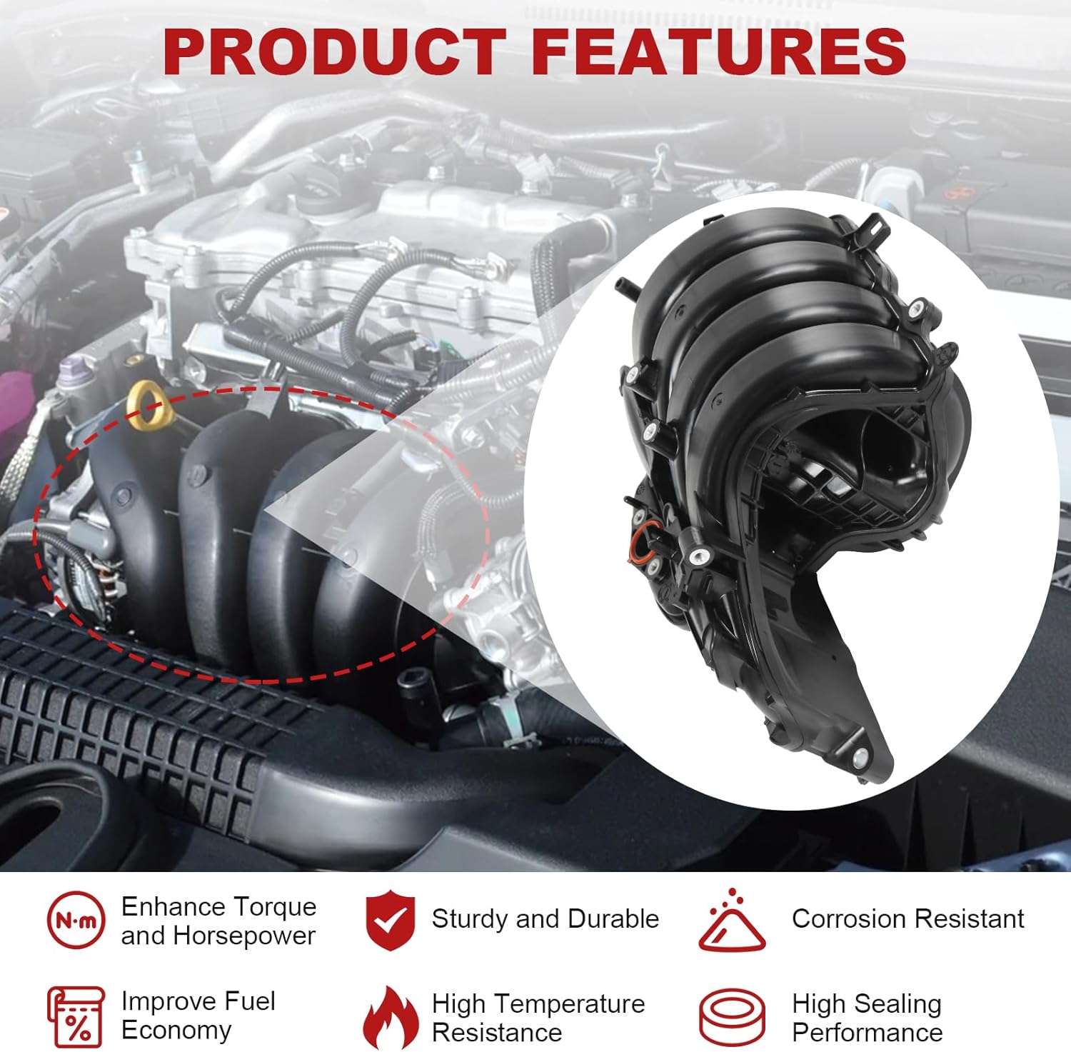 Intake Manifold Compatible with 2019-2023 Toyota Corolla 2.0L 2022-2023 Corolla Cross 2.0L Replace# 17120-24010 17120-F2010