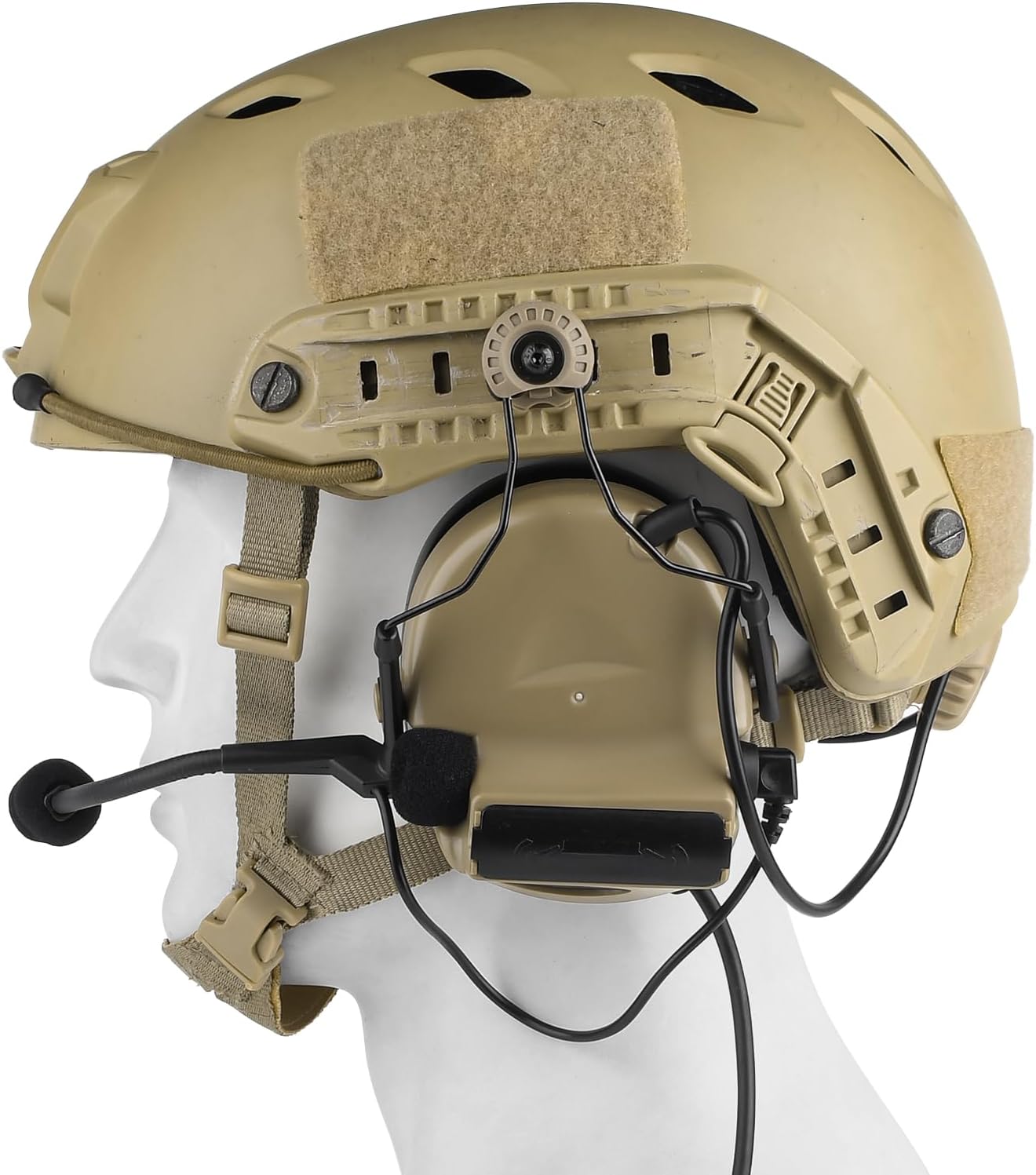 Comta II Tactical Headset with mic, Airsoft Helmet Headset with Sponge Ear Pads ARC Rail Adapter, without Noise Cancellation - Image 2