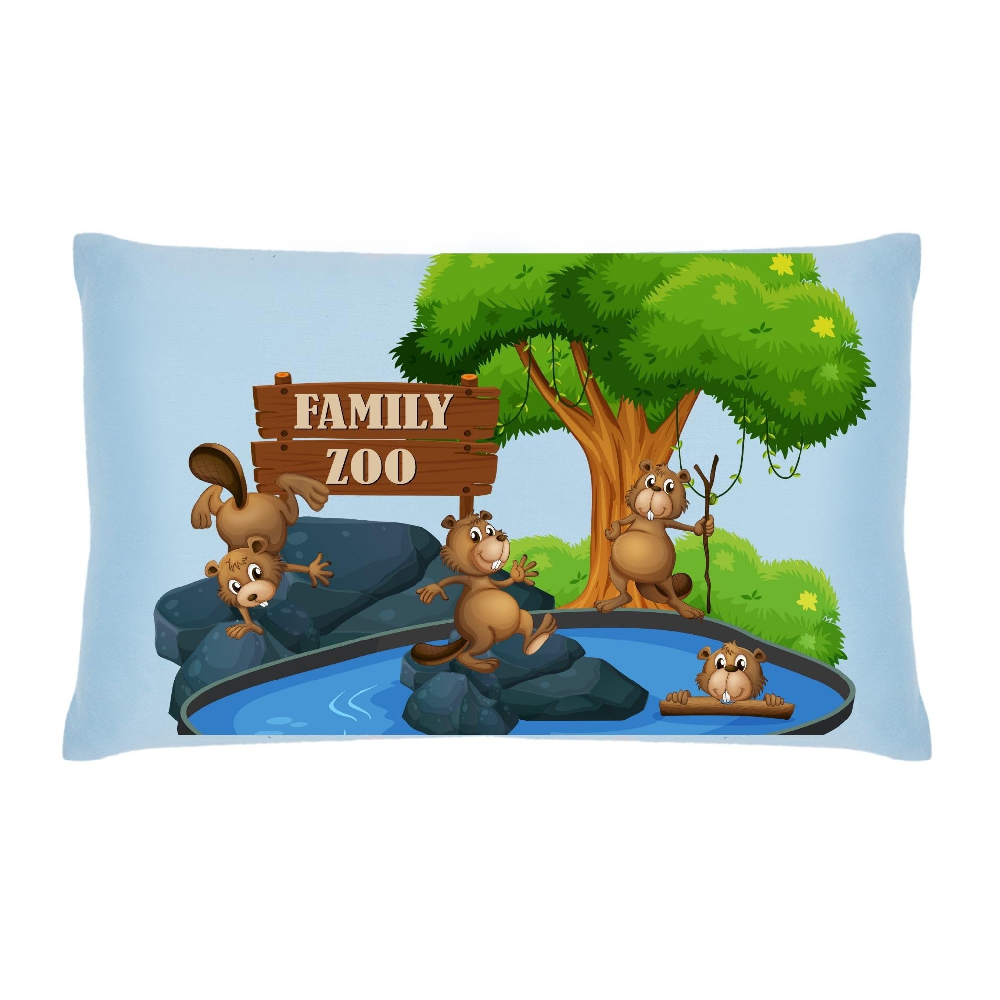 Lujoso Castle Personalized Pillow Set β includes 1 Pillow Insert and 1 Personalized Pillow Cover | Microfiber with Virgin Micro Fill | 100% Cotton Long Staple Cover | 12x20In | Aqua Blue 3