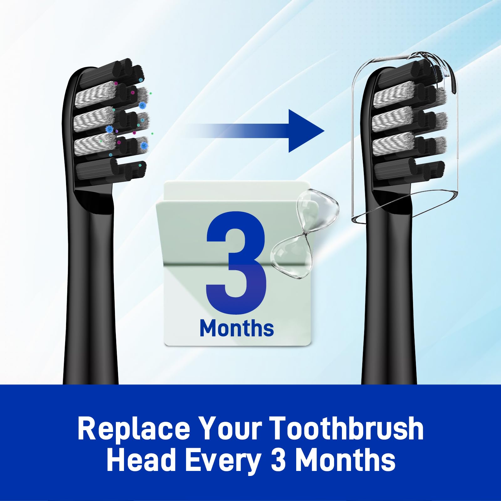 Cabezales de cepillo compatibles con el cepillo de dientes Colgate 360 Sonic Power Charcoal