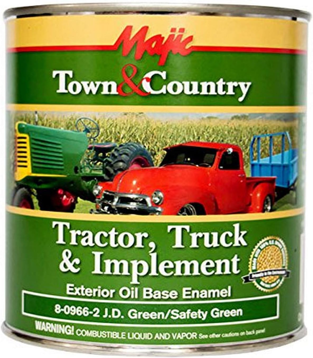 Majic Paints 8-0979-2 Town & Country Tractor, Truck & Implement Oil Base Enamel Paint, 1-Quart, New Ford/N.H. Blue