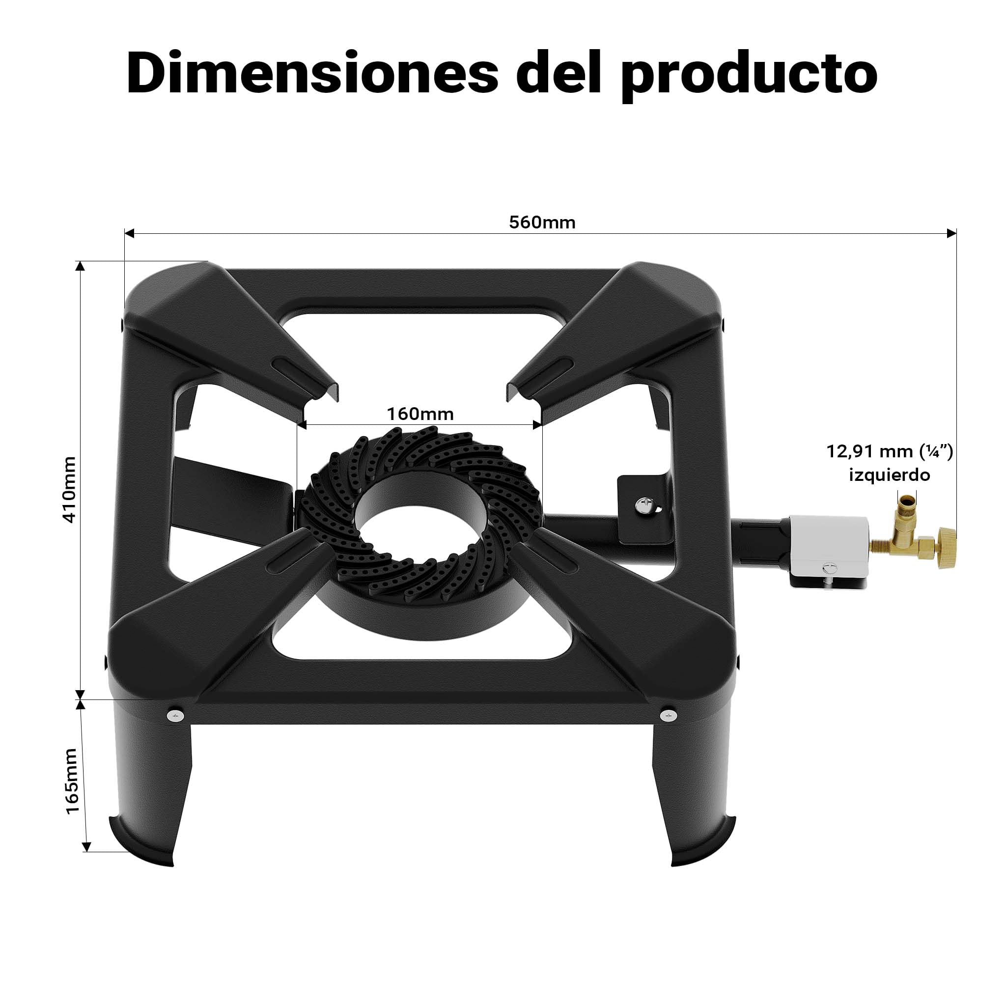 Hornillo de gas 450g/h 7kW Fogón de camping Cocina portátil Gas butano/propano Outdoor Acampada
