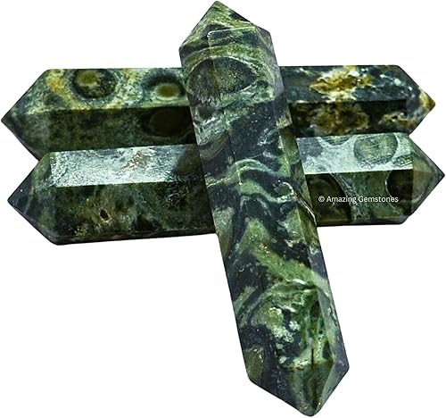 Vista 197 de Amazing Gemstone Puntos de cristal de amatista, cristales curativos y piedras a granel, paquete de 3 puntas curativas de doble terminación