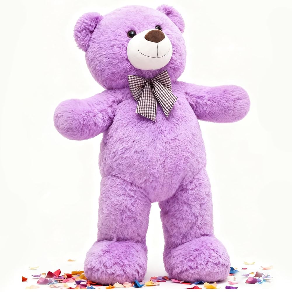 MorisMos Giant Teddy Bear 4 Feet, 47inch Stuffed Animal Big Teddy Bear Plush, Classic Girlfriend Boyfriend Gift on Birthday, Violet