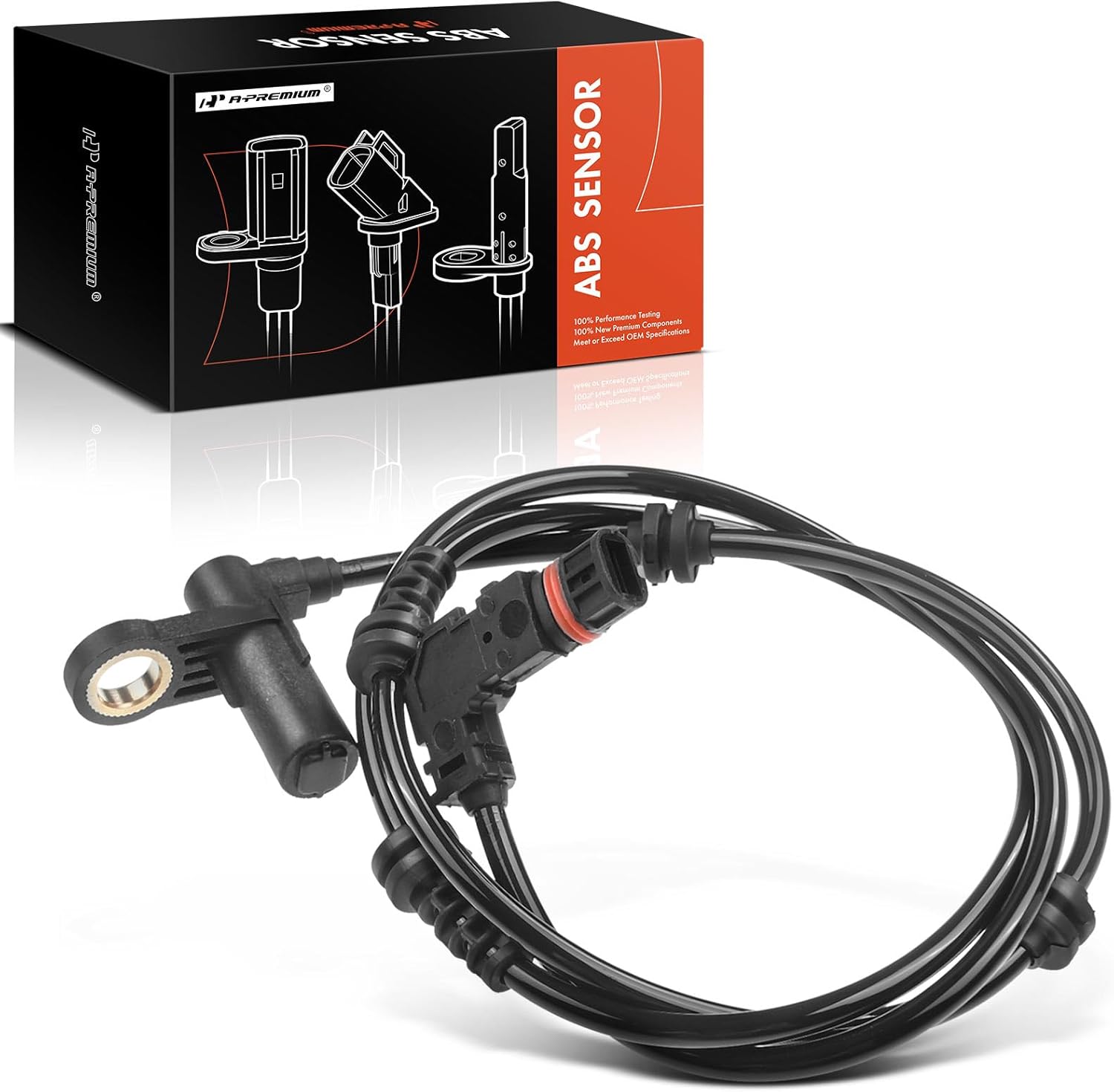 A-Premium ABS Wheel Speed Sensor Compatible with Mercedes-Benz Models - S430/S500 2003 2004 2005 2006, Sedan, AWD - Front Driver or Passenger Side, Replace# A2205401117, 2205401117