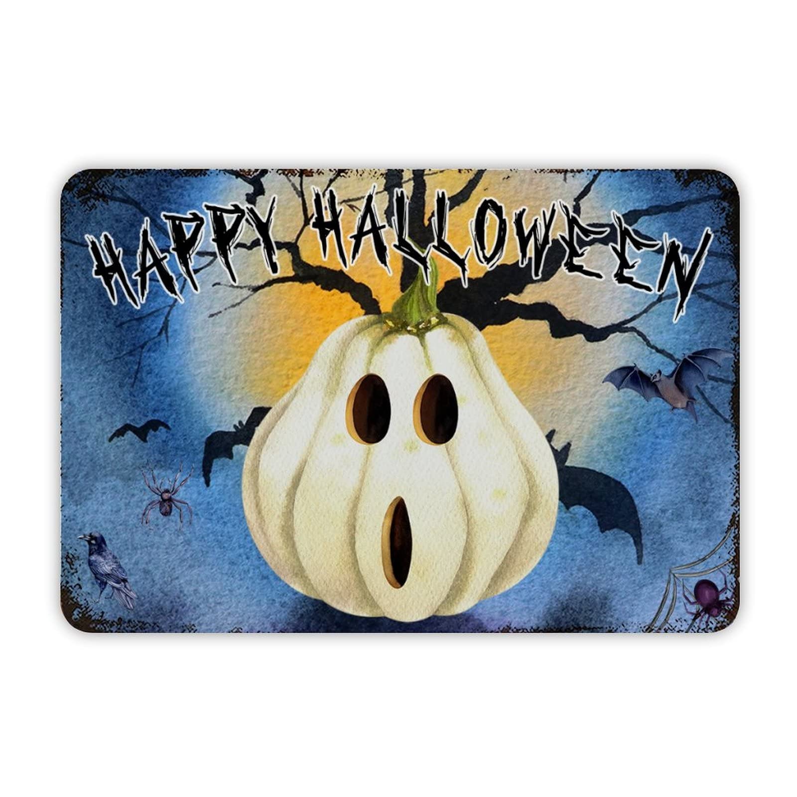 ENEDNATE Happy Halloween Pumpkin Aluminum Tin Sign 8x12 Inch Waterproof Vintage Metal Sign for School Office Classroom Gate Garage Garden Home Wall Decoration Housewarming Gifts