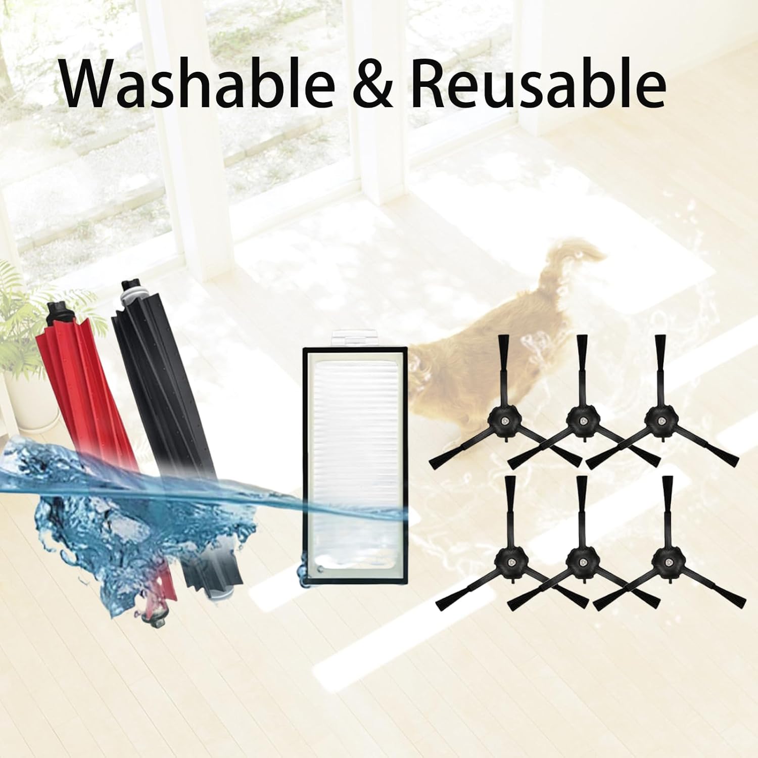 14 Pack Replacement Kit for Roborock Q5 Max+/ Q5 DuoRoller+/ Q5 Pro/ Q5 Pro+/ Q8 Max/ Q8 Max+ Robot Vacuum, High-Performance Accessory Set