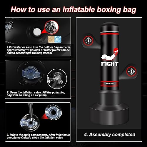 Miniatura 6 de Upgraded Heavy Freestanding Punching Bag for Adults Teens, 70 Standing Punching Bag Kicking Bag Heavy Bag, Women Men Kickboxing Bags for Training