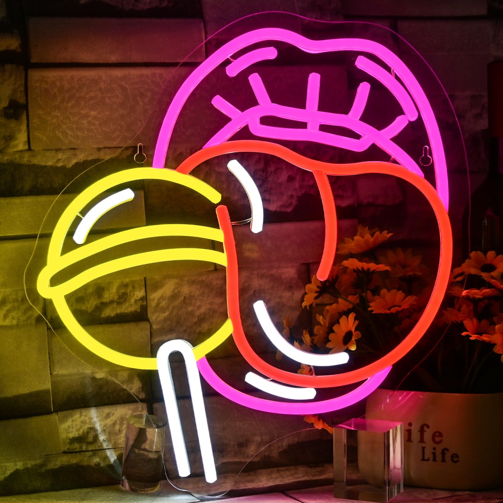 VYXIN Tongue Candy Neon Sign For Wall Decor,Neon Light for Candy Shop Man Cave Bedroom Party Wedding Lollipop Store Decorations