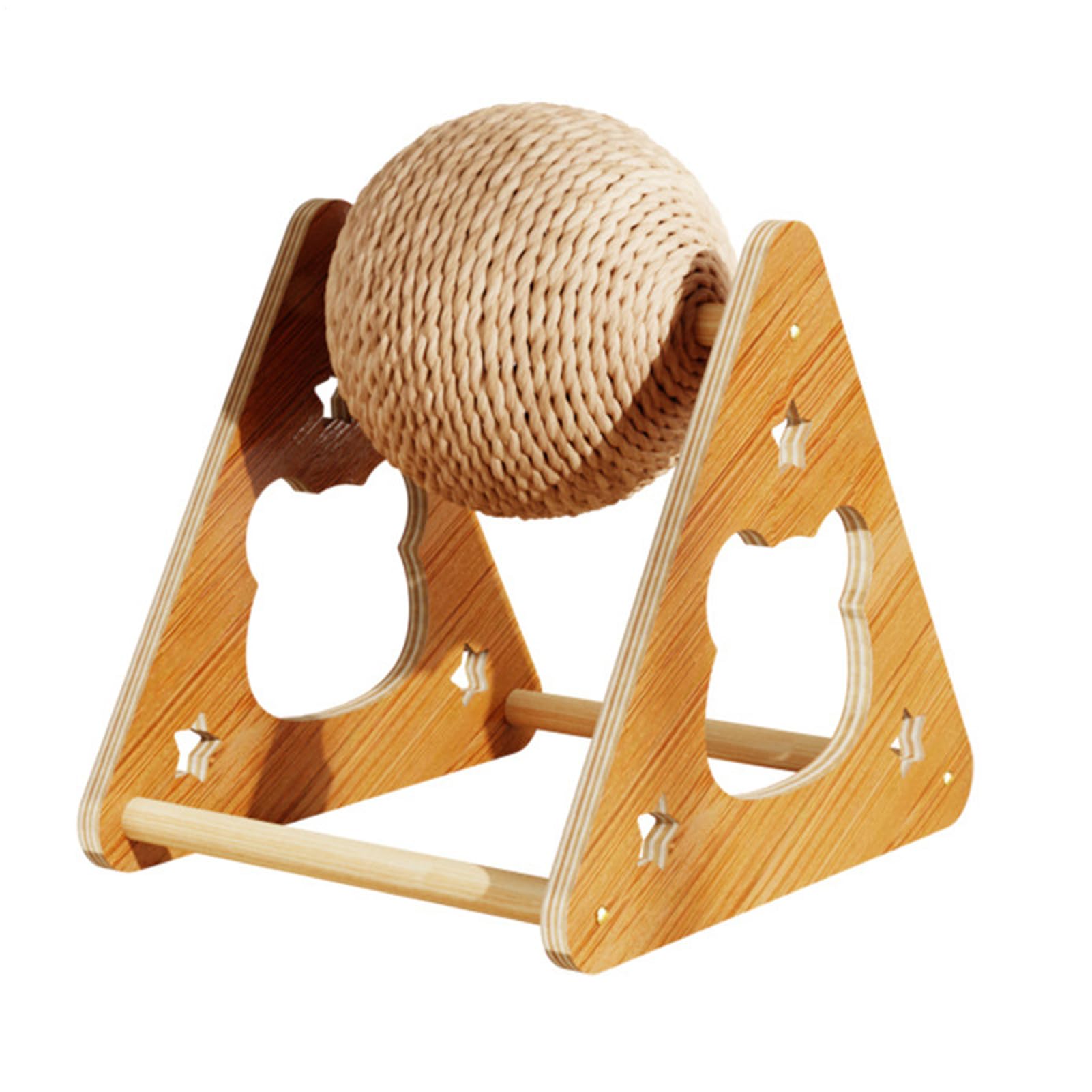Roue d'exercice verticale en bois chat - Boule à griffes et jouet d'intérieur