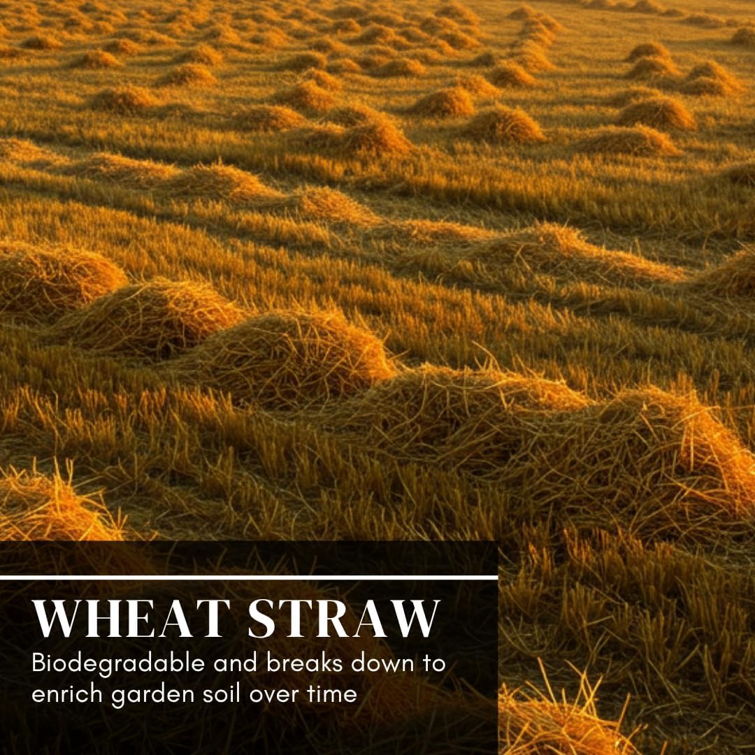 100% Natural Wheat Straw for Animal Bedding, Garden Mulch, Compost & Fertilizer, and Grass Cover (15 Pounds)