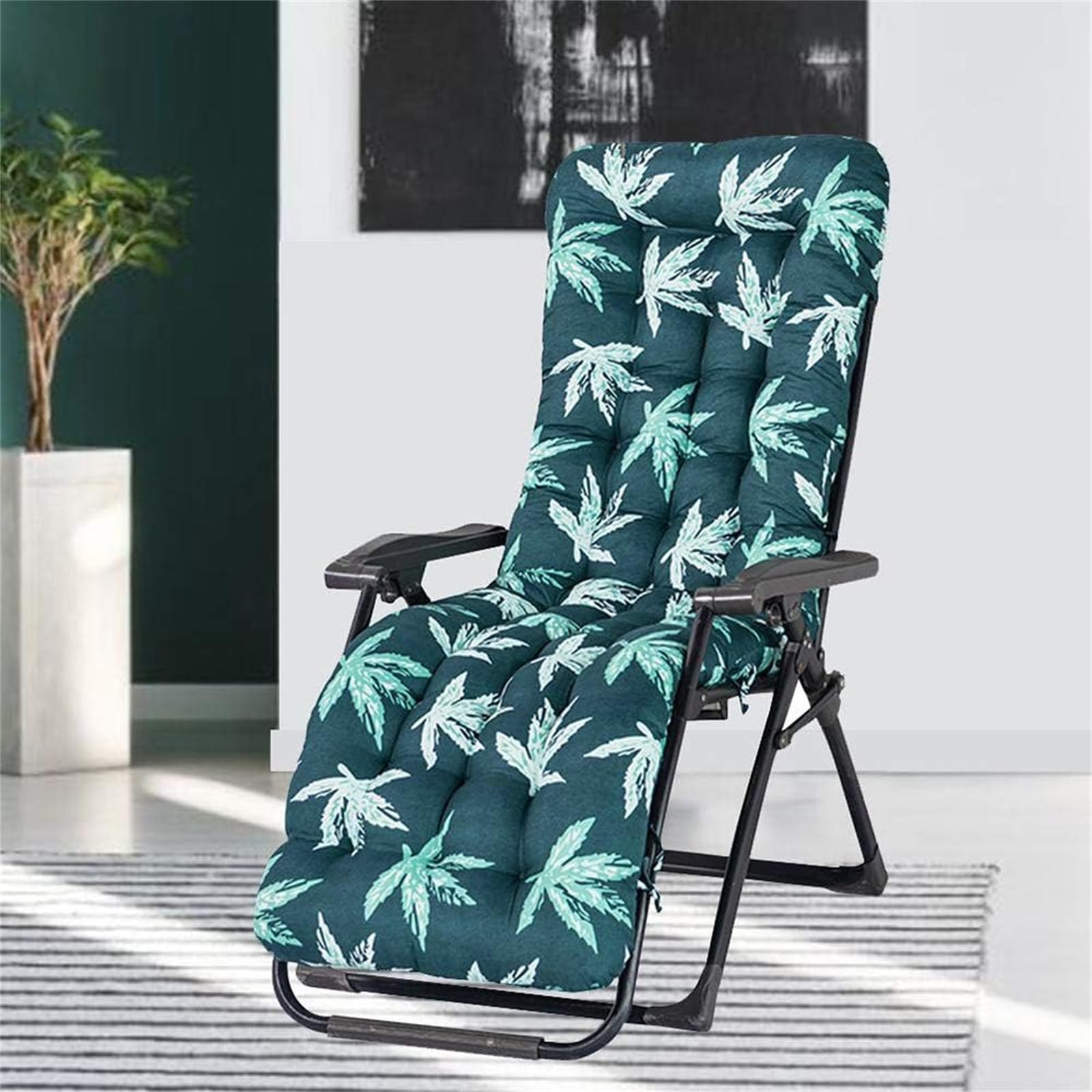 Cuscino per Sdraio Lettino,Cuscino per Sdraio da Giardino Cuscino Sdraio Imbottita Relax con Cappuccio Antiscivolo Hawaiano Stile per Salotto Sala Spiaggia Giardino 170x53x8cm