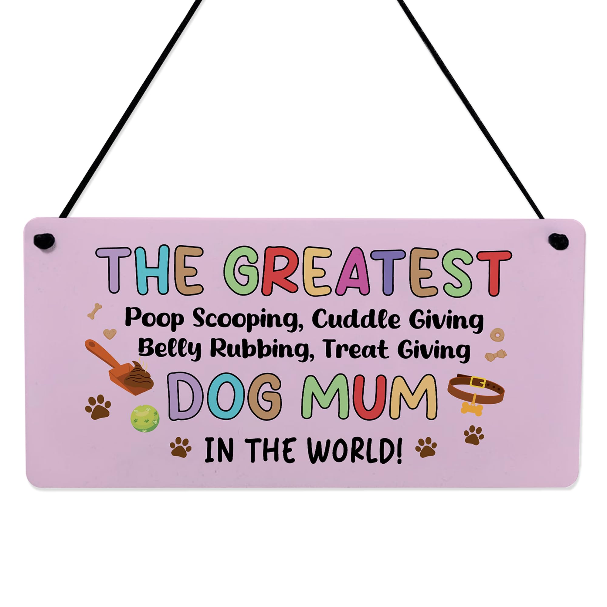 Red Ocean Funny Birthday Christmas For The Greatest Dog Mum Gift For Mum Joke From Dog Puppy Novelty Dad Owner Sign Keepsake