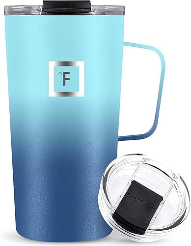 Miniatura 31 de IRON °FLASK - Taza para café con asa a prueba de fugas, botella de acero inoxidable con aislamiento al vacío, de doble pared, termo de viaje
