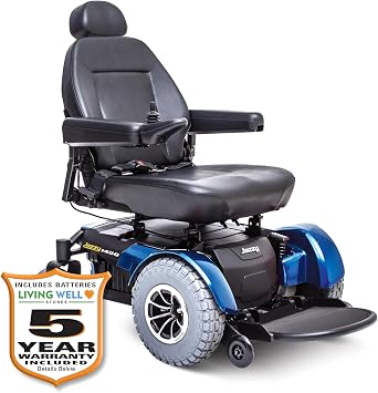 Pride Jazzy 1450 Super HD Power Chair, 600 Lbs. Weight Capacity, with 5-Year Extended Warr Blue, 24" x 24" Seat