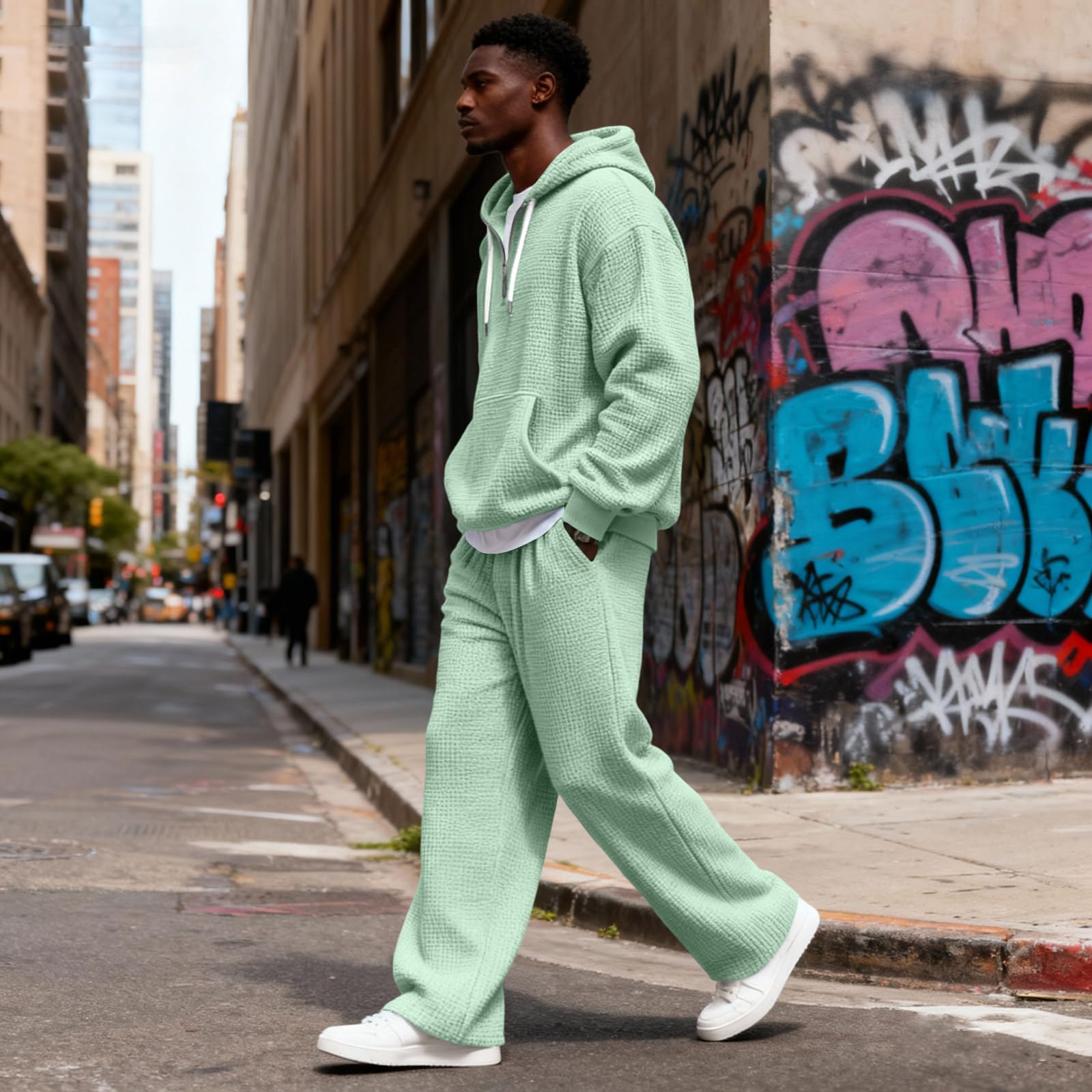 MOKBAY Tuta Uomo Invernale Mode Tracksuit Vestiti Casual Palestra Casa | Invernale Sportive Slim Fit Sportiva Tracksuit Uomo Hoodie e Pantalone
