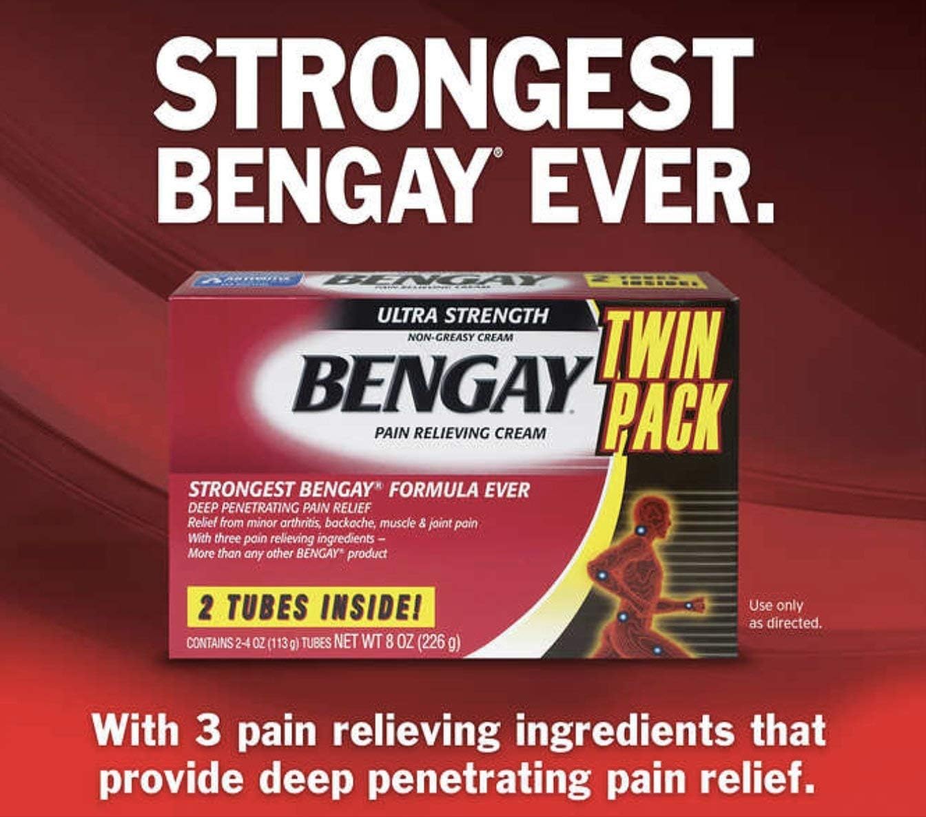 Ultra Strength Pain-Relieving Cream 4 oz, /2 pk (8 Oz Total)