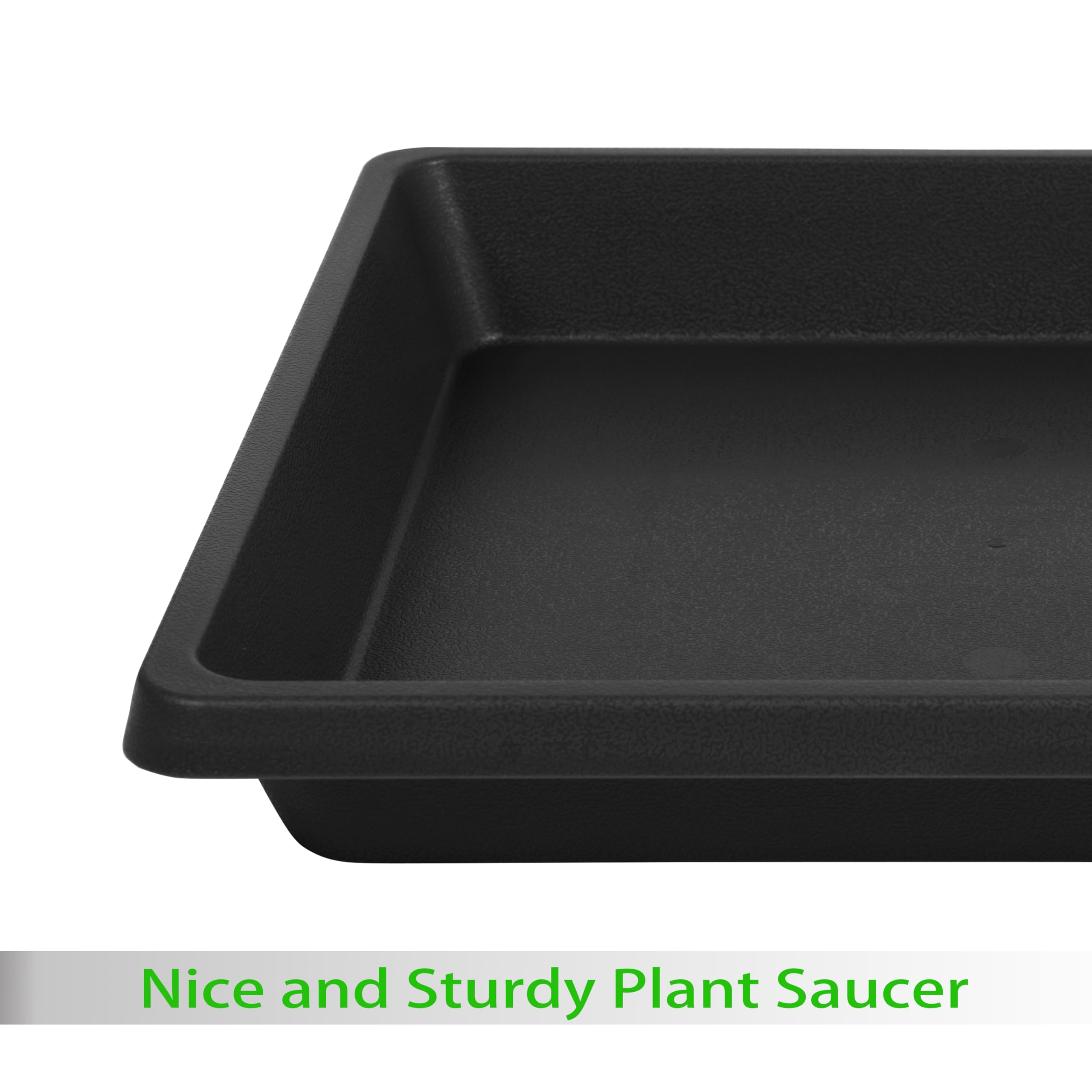 Plant Saucers - 2 Pack Square Trays for Pots -3 Plant Saucers - 2 Pack Square Trays for Pots -3