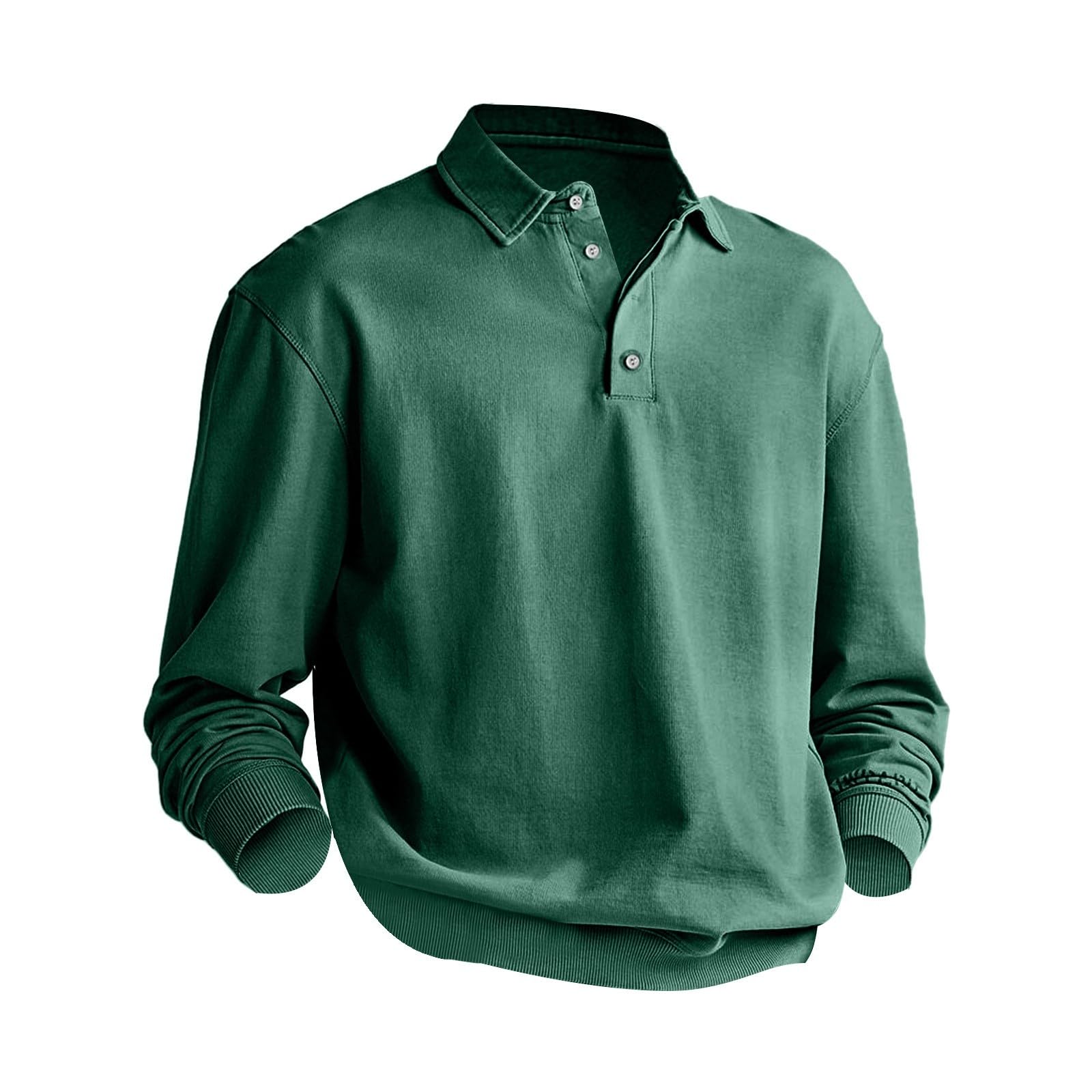 Poloshirt Herren Langarm Slim Fit Denim Nähen Einfarbig Männer Golf Polo Shirts Baumwolle Polohemd Langarmshirt,Pullover Mit Kragen Herren,Warm und Winddicht