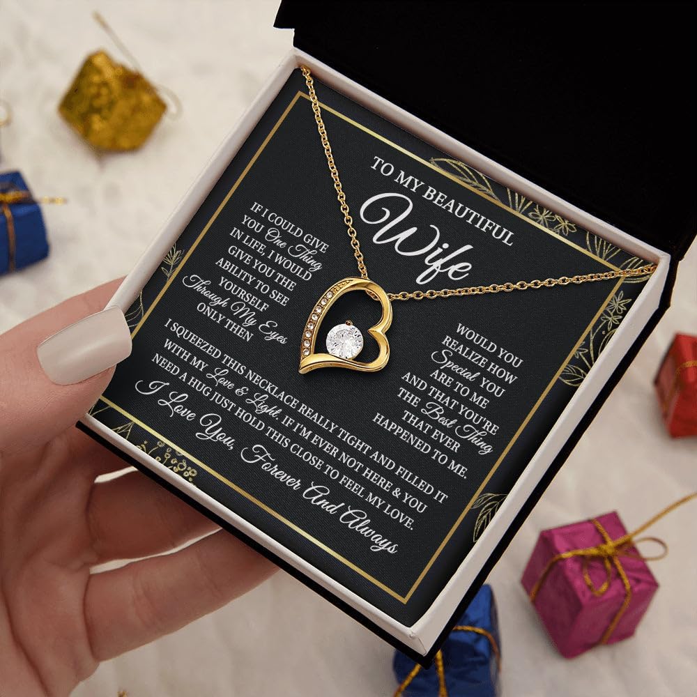 Yametee Personalized To My Wife Necklace From Husband I Love You More Wife Birthday Anniversary Wedding Valentines Christmas Customized Message Card - Image 2