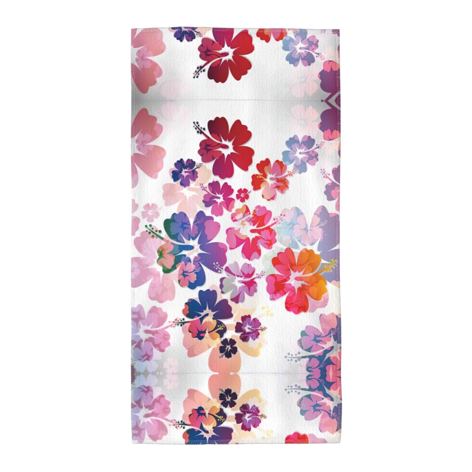DIEzig Hawaiian Flower Print Fashion Printed Long Bath Towel For Pool Side Seaside Holiday