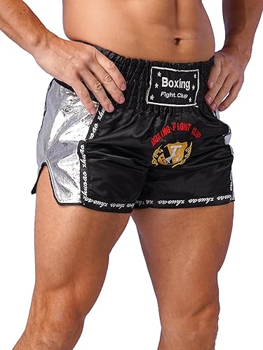 Miniatura 2 de Pantalones cortos de boxeo Muay Thai para hombre, pantalones cortos de kickboxing, artes marciales, entrenamiento, gimnasio, entrenamiento