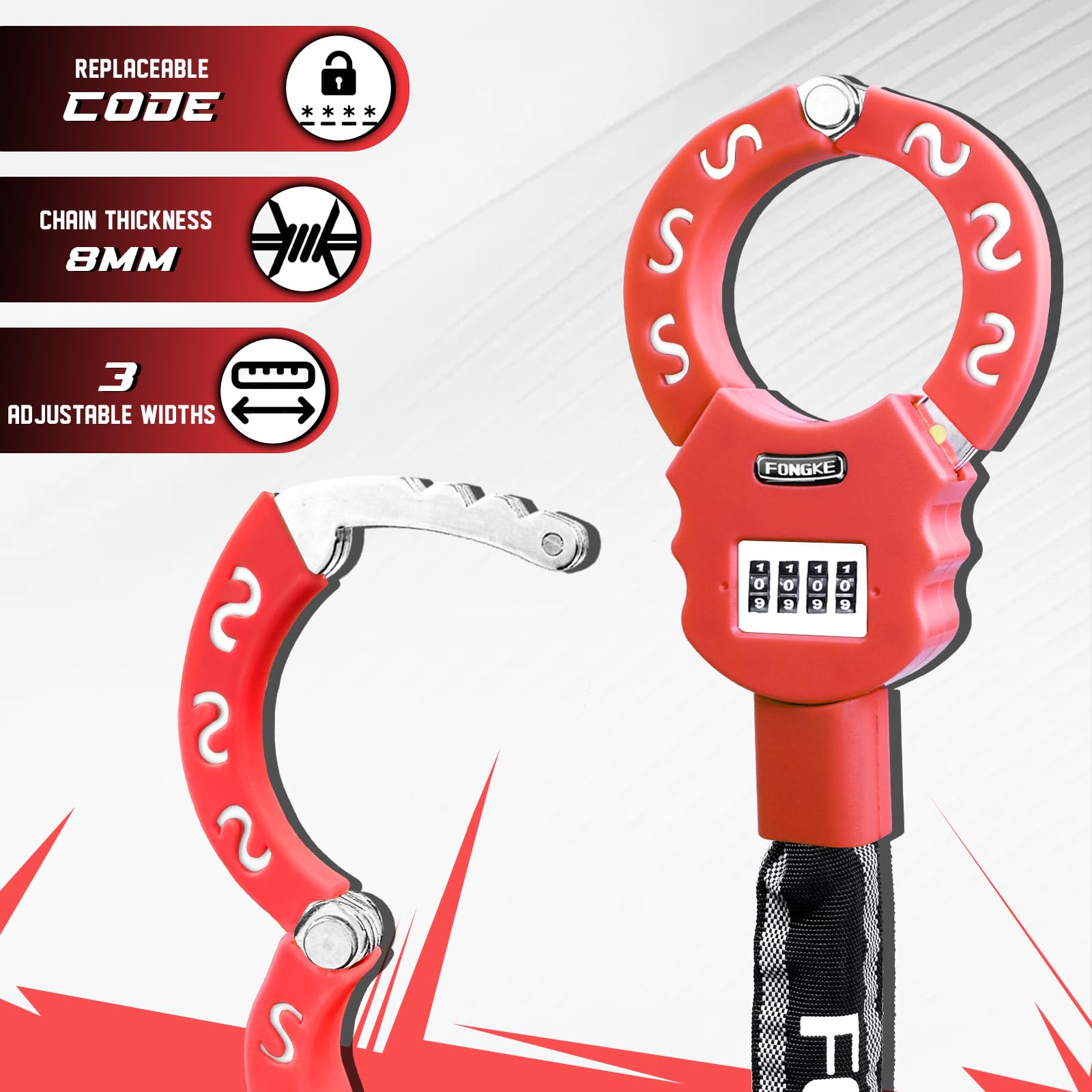 Antivol Code 4 Chiffres Pour Trotinette Électrique - Cadenas Sécurisé Bleu Réfléchissant