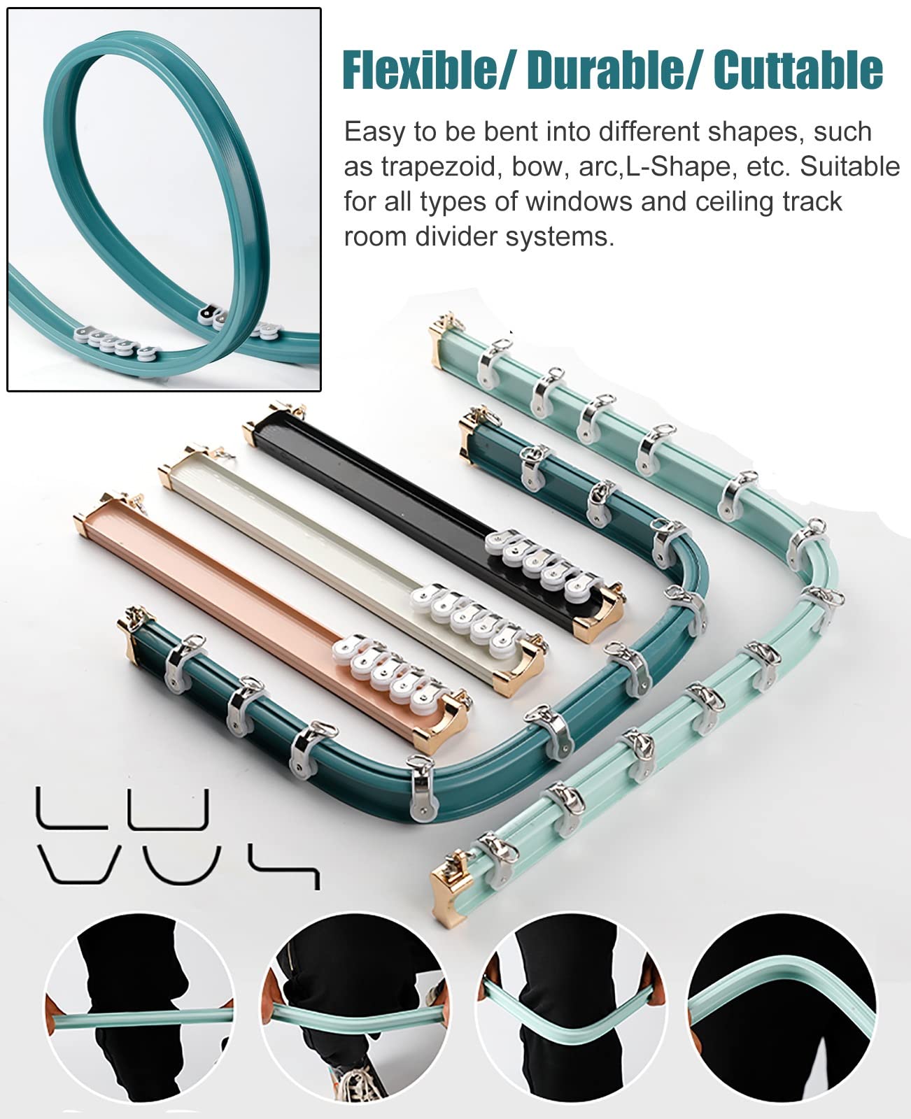 CuKYi Binari for tende spessi e pesanti in lega di alluminio | Binario for tende flessibile for