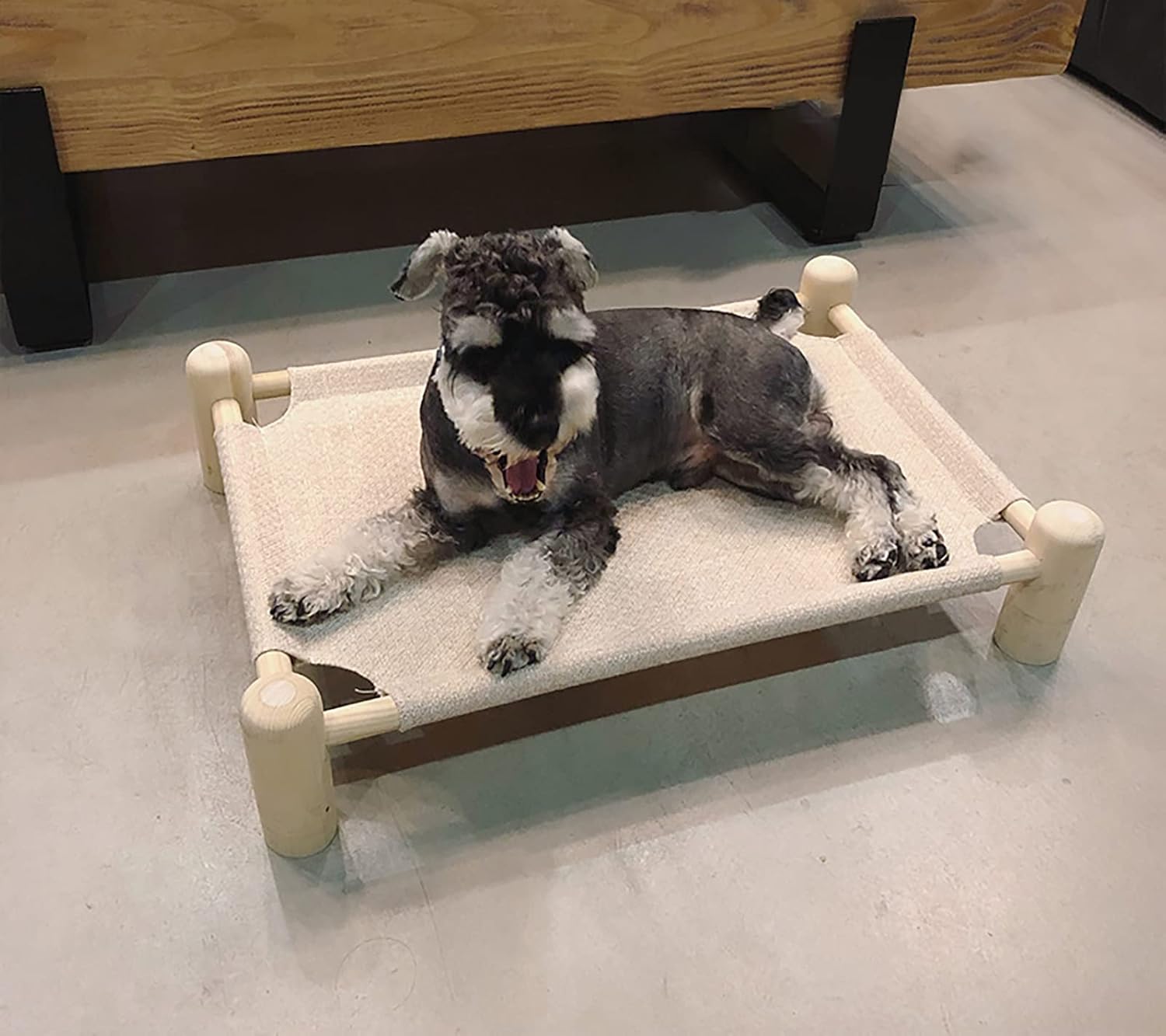 Pet Bed Indoor Outdoor Cooling Raised Pet Cot with Linen, Small Medium Orthopedic Joint Relief Elevated Dog Cat Bed, for Pets Within 12 Kg / 26 Lbs