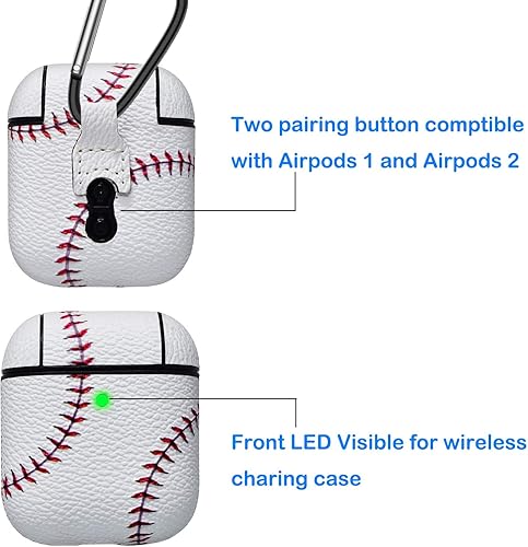Miniatura 4 de Tekcoo Funda para AirPods, LED frontal visible Funda de accesorios para AirPods compatible con Apple Airpods 1 y AirPods 2, interior de plástico de