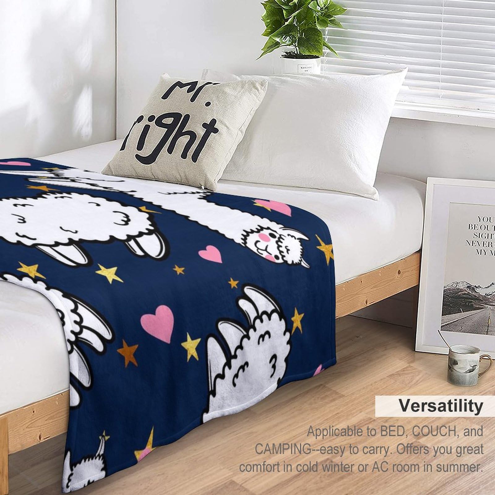 Amazon｜毛布 可愛い アルパカ ブランケット シングル 毛セミダブル